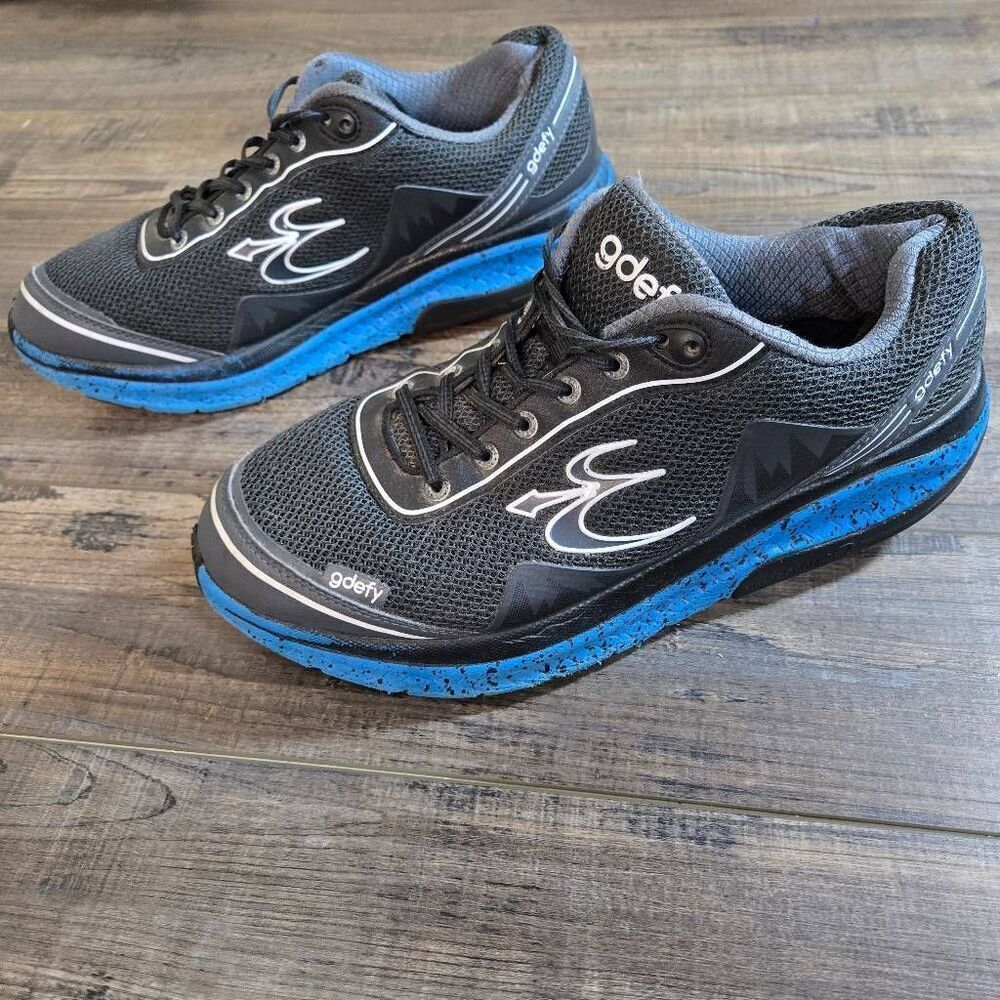 G-Defy 11.5 men's sneakers Gravity Defyer walking shoes black blue orthopedic co